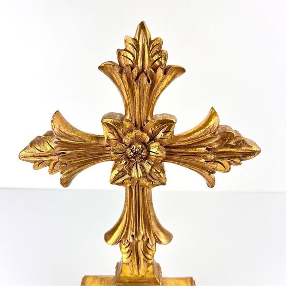 Vintage 11" Standing Cross Table Top Religious Christian Crucifix - Picture 6 of 10